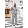 image:imageCOOFANDY Mens Tracksuit 2 Piece Quarter Zip Sweatsuit Workout Plaid Jacquard Jogging Suit SetLight Grey