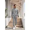image:imageCOOFANDY Mens Tracksuit 2 Piece Quarter Zip Sweatsuit Workout Plaid Jacquard Jogging Suit SetLight Grey