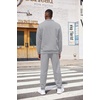 image:imageCOOFANDY Mens Tracksuit 2 Piece Quarter Zip Sweatsuit Workout Plaid Jacquard Jogging Suit SetLight Grey