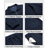 image:imageCOOFANDY Mens Tracksuit 2 Piece Quarter Zip Sweatsuit Workout Plaid Jacquard Jogging Suit SetNavy Blue
