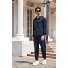 image:imageCOOFANDY Mens Tracksuit 2 Piece Quarter Zip Sweatsuit Workout Plaid Jacquard Jogging Suit SetNavy Blue