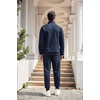 image:imageCOOFANDY Mens Tracksuit 2 Piece Quarter Zip Sweatsuit Workout Plaid Jacquard Jogging Suit SetNavy Blue