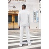 image:imageCOOFANDY Mens Tracksuit 2 Piece Quarter Zip Sweatsuit Workout Plaid Jacquard Jogging Suit SetWhite