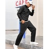 image:imageCOOFANDY Mens Tracksuit 2 Piece Relaxed Fit Halfzip Sweatsuits Athletic Running Jogging Suit SetsBlack
