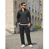 image:imageCOOFANDY Mens Tracksuit 2 Piece Relaxed Fit Halfzip Sweatsuits Athletic Running Jogging Suit SetsBlack