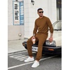 image:imageCOOFANDY Mens Tracksuit 2 Piece Sweatsuit Set Long Sleeve Pullover Athletic Suit For Sports Casual Fitness JoggingBrown