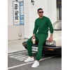 image:imageCOOFANDY Mens Tracksuit 2 Piece Sweatsuit Set Long Sleeve Pullover Athletic Suit For Sports Casual Fitness JoggingDeep Green