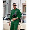 image:imageCOOFANDY Mens Tracksuit 2 Piece Sweatsuit Set Long Sleeve Pullover Athletic Suit For Sports Casual Fitness JoggingDeep Green