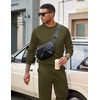 image:imageCOOFANDY Mens Tracksuit 2 Piece Sweatsuit Set Long Sleeve Pullover Athletic Suit For Sports Casual Fitness JoggingStyle Barmy Green