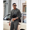 image:imageCOOFANDY Mens Tracksuit 2 Piece Sweatsuit Set Long Sleeve Pullover Athletic Suit For Sports Casual Fitness JoggingStyle Bdark Grey
