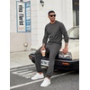image:imageCOOFANDY Mens Tracksuit 2 Piece Sweatsuit Set Long Sleeve Pullover Athletic Suit For Sports Casual Fitness JoggingStyle Bdark Grey