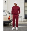 image:imageCOOFANDY Mens Tracksuit 2 Piece Sweatsuit Set Long Sleeve Pullover Athletic Suit For Sports Casual Fitness JoggingStyle Bwine Red