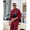image:imageCOOFANDY Mens Tracksuit 2 Piece Sweatsuit Set Long Sleeve Pullover Athletic Suit For Sports Casual Fitness JoggingStyle Bwine Red