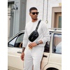 image:imageCOOFANDY Mens Tracksuit 2 Piece Sweatsuit Set Long Sleeve Pullover Athletic Suit For Sports Casual Fitness JoggingWhite
