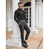 image:imageCOOFANDY Mens Turtleneck Cotton T Shirts Long Sleeve Slim Fit Thermal Tops01black