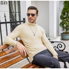 image:imageCOOFANDY Mens Turtleneck Cotton T Shirts Long Sleeve Slim Fit Thermal TopsBeige