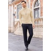 image:imageCOOFANDY Mens Turtleneck Cotton T Shirts Long Sleeve Slim Fit Thermal TopsBeige