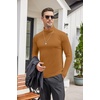 image:imageCOOFANDY Mens Turtleneck Cotton T Shirts Long Sleeve Slim Fit Thermal TopsCaramel