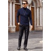 image:imageCOOFANDY Mens Turtleneck Cotton T Shirts Long Sleeve Slim Fit Thermal TopsNavy Blue