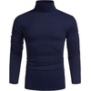 image:imageCOOFANDY Mens Turtleneck Cotton T Shirts Long Sleeve Slim Fit Thermal TopsNavy Blue