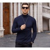 image:imageCOOFANDY Mens Turtleneck Cotton T Shirts Long Sleeve Slim Fit Thermal TopsNavy Blue