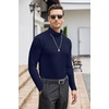 image:imageCOOFANDY Mens Turtleneck Cotton T Shirts Long Sleeve Slim Fit Thermal TopsNavy Blue