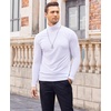 image:imageCOOFANDY Mens Turtleneck Cotton T Shirts Long Sleeve Slim Fit Thermal TopsWhite