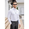 image:imageCOOFANDY Mens Turtleneck Cotton T Shirts Long Sleeve Slim Fit Thermal TopsWhite