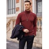 image:imageCOOFANDY Mens Turtleneck Cotton T Shirts Long Sleeve Slim Fit Thermal TopsWine Red