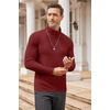 image:imageCOOFANDY Mens Turtleneck Cotton T Shirts Long Sleeve Slim Fit Thermal TopsWine Red