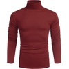 image:imageCOOFANDY Mens Turtleneck Cotton T Shirts Long Sleeve Slim Fit Thermal TopsWine Red