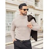 image:imageCOOFANDY Mens Turtleneck Shirts Slim Fit Shirt Tops Lightweight Pullover Thermal Sweater Casual Long Sleeve ShirtAlmond