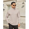image:imageCOOFANDY Mens Turtleneck Shirts Slim Fit Shirt Tops Lightweight Pullover Thermal Sweater Casual Long Sleeve ShirtAlmond