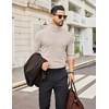 image:imageCOOFANDY Mens Turtleneck Shirts Slim Fit Shirt Tops Lightweight Pullover Thermal Sweater Casual Long Sleeve ShirtAlmond