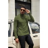 image:imageCOOFANDY Mens Turtleneck Shirts Slim Fit Shirt Tops Lightweight Pullover Thermal Sweater Casual Long Sleeve ShirtArmy Green