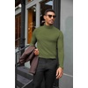 image:imageCOOFANDY Mens Turtleneck Shirts Slim Fit Shirt Tops Lightweight Pullover Thermal Sweater Casual Long Sleeve ShirtArmy Green