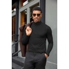 image:imageCOOFANDY Mens Turtleneck Shirts Slim Fit Shirt Tops Lightweight Pullover Thermal Sweater Casual Long Sleeve ShirtBlack