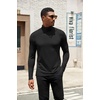 image:imageCOOFANDY Mens Turtleneck Shirts Slim Fit Shirt Tops Lightweight Pullover Thermal Sweater Casual Long Sleeve ShirtBlack
