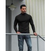 image:imageCOOFANDY Mens Turtleneck Shirts Slim Fit Shirt Tops Lightweight Pullover Thermal Sweater Casual Long Sleeve ShirtBlack