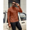image:imageCOOFANDY Mens Turtleneck Shirts Slim Fit Shirt Tops Lightweight Pullover Thermal Sweater Casual Long Sleeve ShirtCaramel