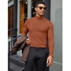 image:imageCOOFANDY Mens Turtleneck Shirts Slim Fit Shirt Tops Lightweight Pullover Thermal Sweater Casual Long Sleeve ShirtCaramel