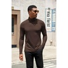 image:imageCOOFANDY Mens Turtleneck Shirts Slim Fit Shirt Tops Lightweight Pullover Thermal Sweater Casual Long Sleeve ShirtDark Brown