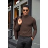 image:imageCOOFANDY Mens Turtleneck Shirts Slim Fit Shirt Tops Lightweight Pullover Thermal Sweater Casual Long Sleeve ShirtDark Brown