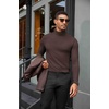 image:imageCOOFANDY Mens Turtleneck Shirts Slim Fit Shirt Tops Lightweight Pullover Thermal Sweater Casual Long Sleeve ShirtDark Brown