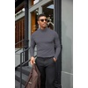 image:imageCOOFANDY Mens Turtleneck Shirts Slim Fit Shirt Tops Lightweight Pullover Thermal Sweater Casual Long Sleeve ShirtDark Grey