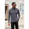 image:imageCOOFANDY Mens Turtleneck Shirts Slim Fit Shirt Tops Lightweight Pullover Thermal Sweater Casual Long Sleeve ShirtDark Grey