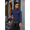 image:imageCOOFANDY Mens Turtleneck Shirts Slim Fit Shirt Tops Lightweight Pullover Thermal Sweater Casual Long Sleeve ShirtDark Navy