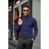image:imageCOOFANDY Mens Turtleneck Shirts Slim Fit Shirt Tops Lightweight Pullover Thermal Sweater Casual Long Sleeve ShirtDark Navy