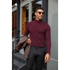 image:imageCOOFANDY Mens Turtleneck Shirts Slim Fit Shirt Tops Lightweight Pullover Thermal Sweater Casual Long Sleeve ShirtDark Red