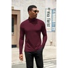 image:imageCOOFANDY Mens Turtleneck Shirts Slim Fit Shirt Tops Lightweight Pullover Thermal Sweater Casual Long Sleeve ShirtDark Red